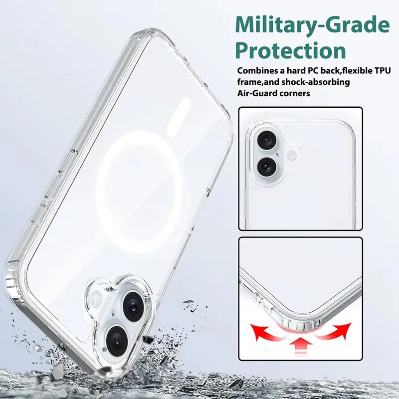 iPhone 17 Clear Protective Case with Magnetic Ring - Image 2