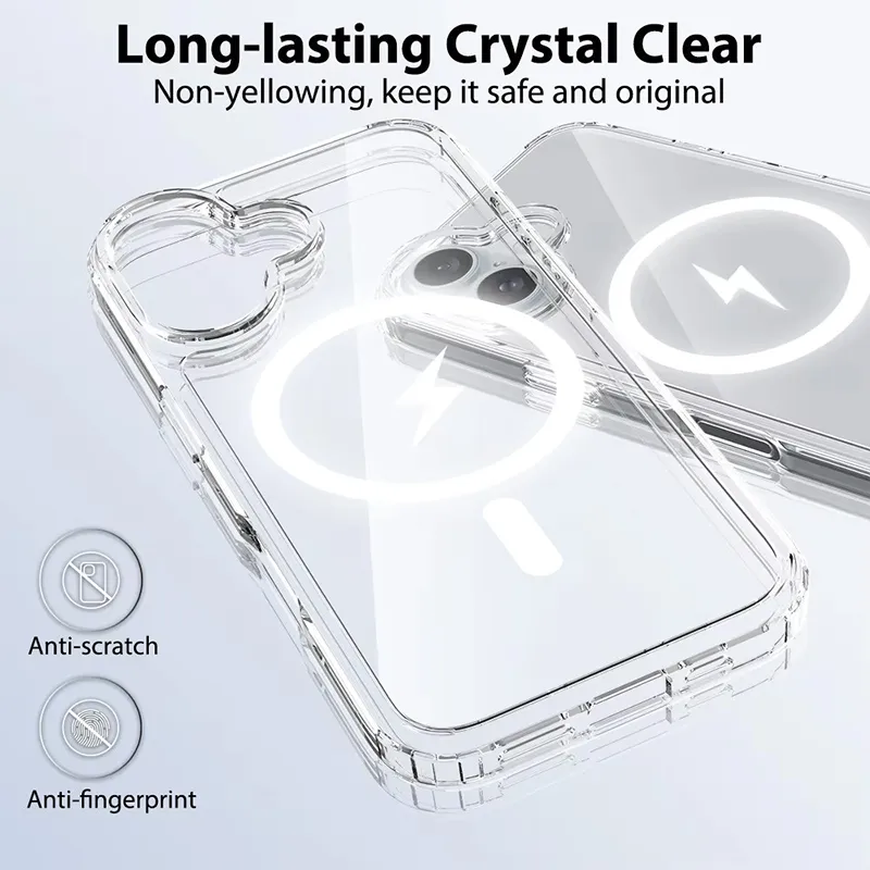 iPhone 17 Clear Protective Case with Magnetic Ring - Image 3