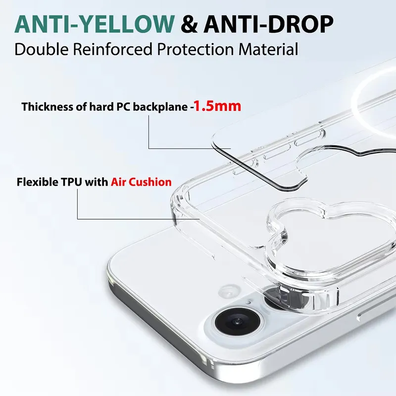 iPhone 17 Clear Protective Case with Magnetic Ring - Image 5