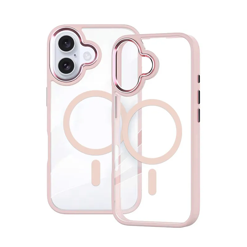 iPhone 16 Clear Back Rubber Edge Case with Magnetic Ring