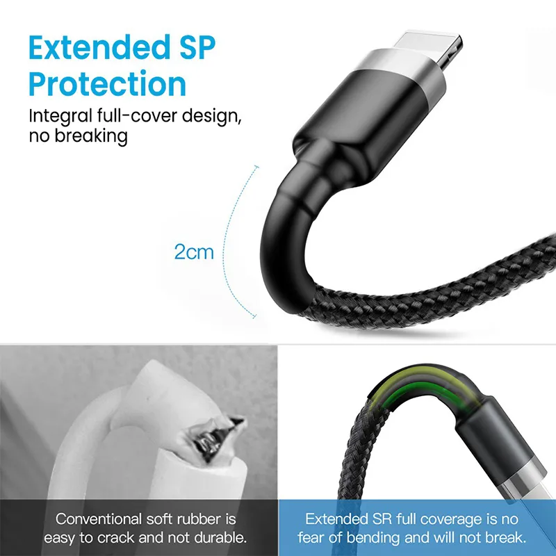 iQuick Braided USB to Lightning Fast Charging Cable for iPhone - Image 3