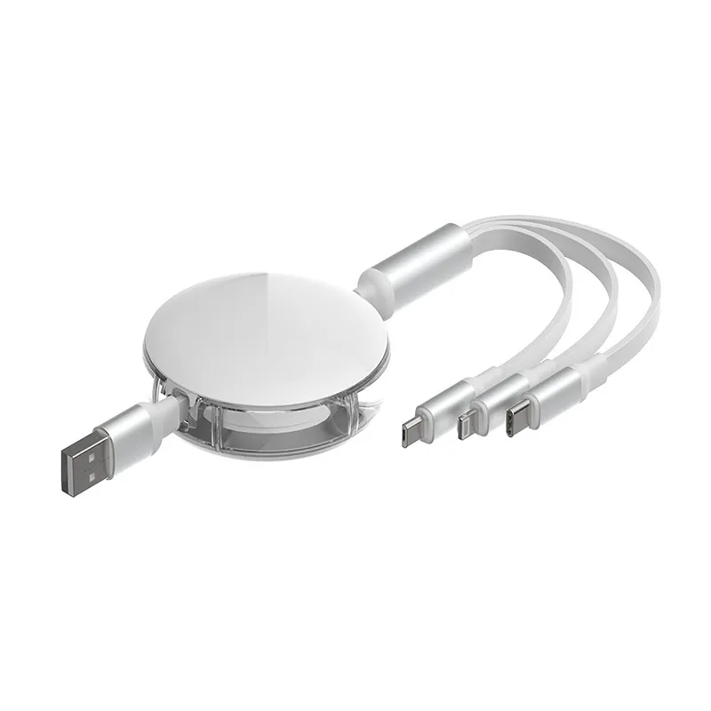 iQuick USB to Lightning+Type-C+MicroUSB Retractable Charging Data Cable - Image 2