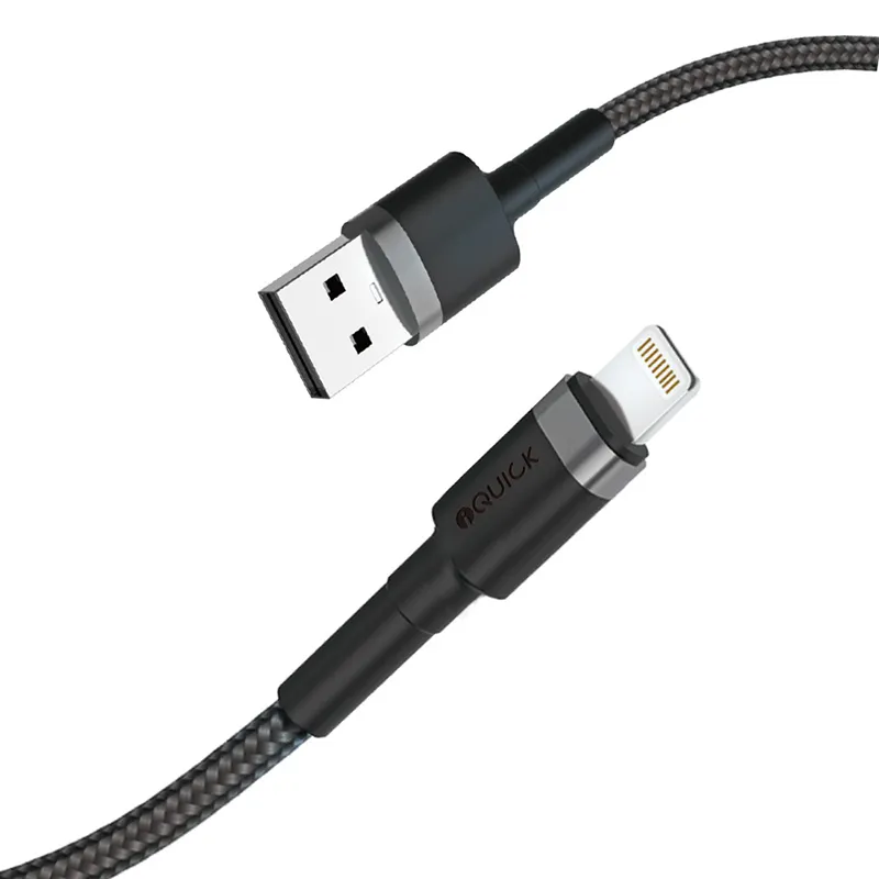iQuick Braided USB to Lightning Fast Charging Cable for iPhone - Image 2