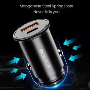 Alternative view of iQuick 38W Dual Port USB-A & Type-C Fast Car Charger