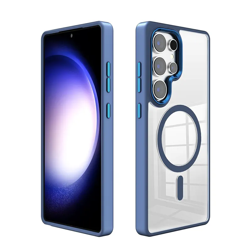 Samsung Galaxy S25 Ultra Clear Back Rubber Edge Case with Magnetic Ring