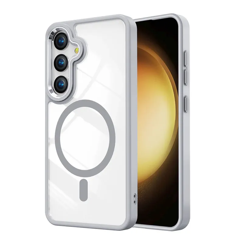 Samsung Galaxy S25 Plus Clear Back Rubber Edge Case with Magnetic Ring