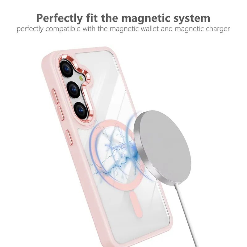 Samsung Galaxy S25 Plus Clear Back Rubber Edge Case with Magnetic Ring - Image 2