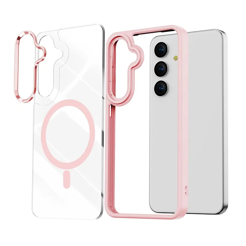 Samsung Galaxy S25 Plus Clear Back Rubber Edge Case with Magnetic Ring - Image 3