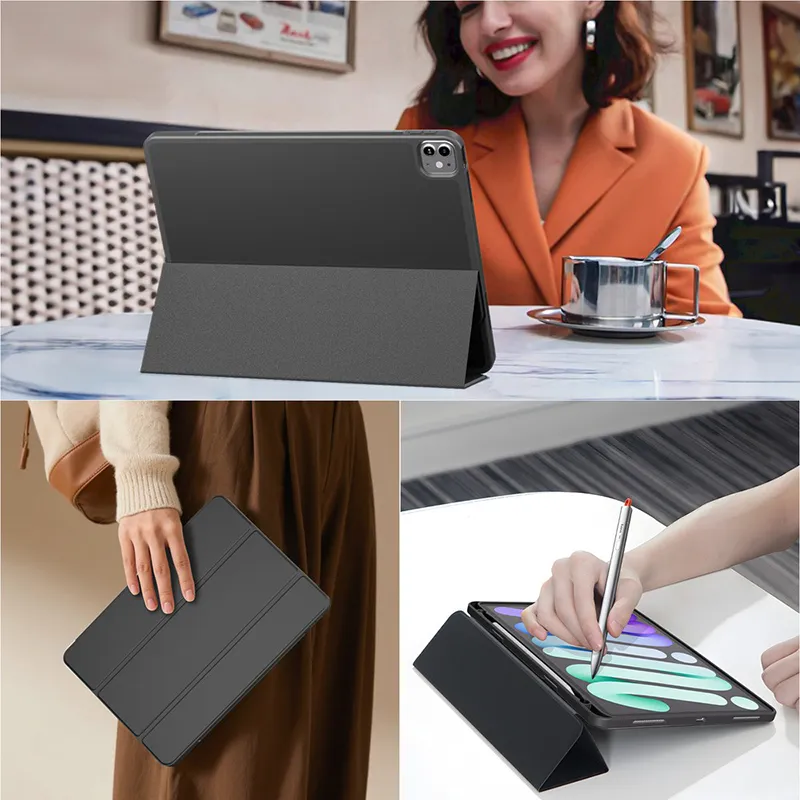 iPad Pro 12.9 (2018) / (2020) / (2021) / (2022) / Air 13 (2024) / (2025) / (2026) Soft TPU Slim Flip Case - Image 3