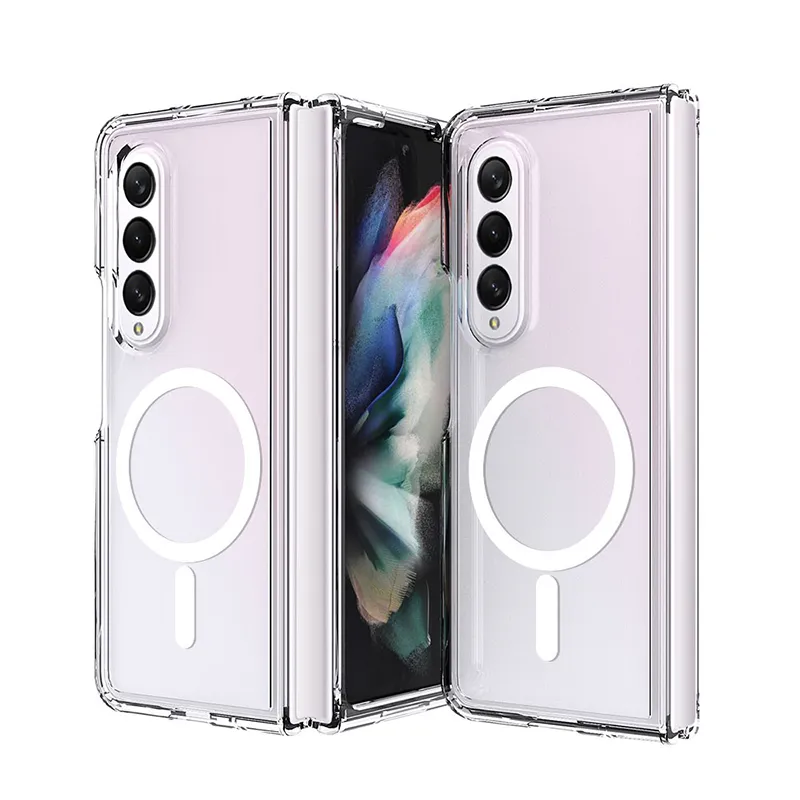 Samsung Galaxy Fold 4 Clear Protective Case with Magnetic Ring