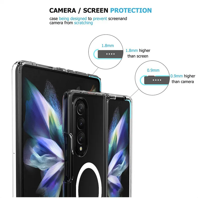 Samsung Galaxy Fold 4 Clear Protective Case with Magnetic Ring - Image 5