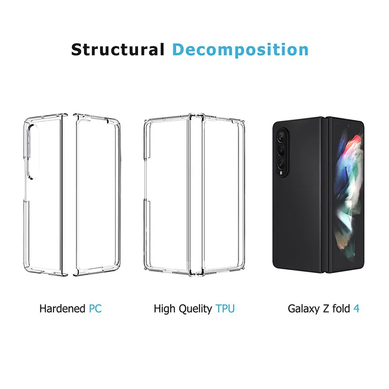 Samsung Galaxy Fold 4 Clear Protective Case with Magnetic Ring - Image 3
