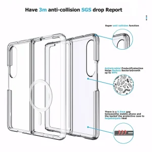 Alternative view of Samsung Galaxy Fold 4 Clear Protective Case with Magnetic Ring
