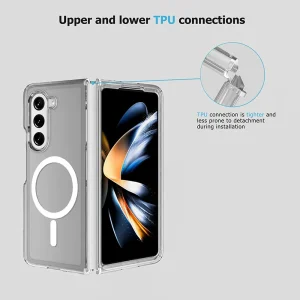 Alternative view of Samsung Galaxy Fold 7 Clear Protective Case with Magnetic Ring